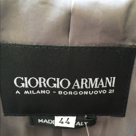 Giorgio Armani Grey Wool Striped Blazer - Picture 6 of 8